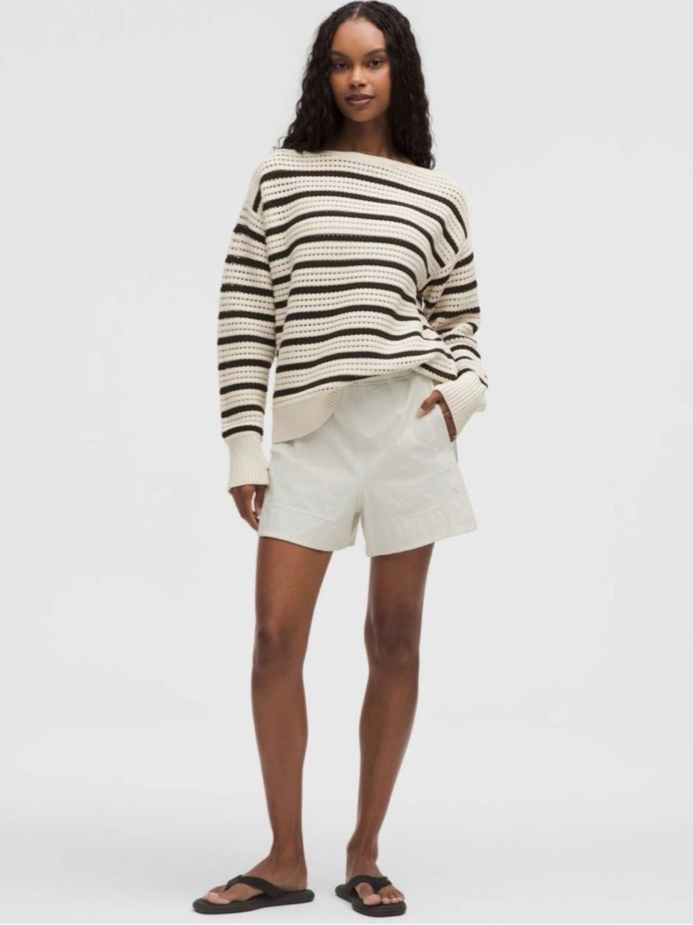 lululemon Cotton Crochet Pullover
Light Ivory / Black - size small - Picture 2 of 9